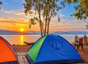 Lakeside camping at Vasota near Shivsagar Lake, Satara